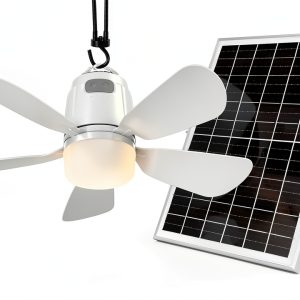 Gliztech Solar Ceiling Fan Light White 20 Remote Control-0