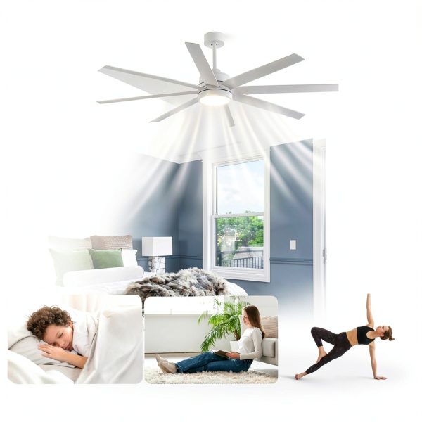 Conciseer 65 Inch Modern Ceiling Fan with Light Remote-4