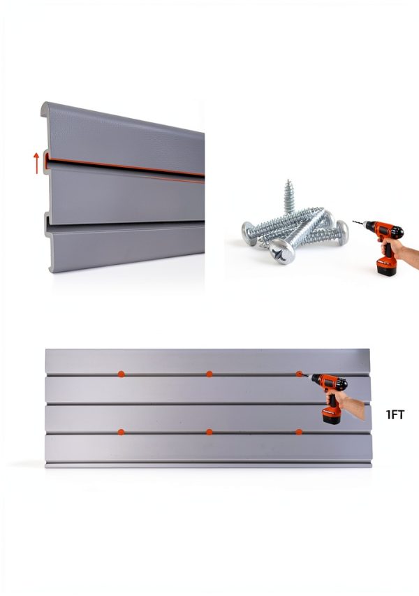 FRAYSCENT Slatwall Panels Garage Storage Durable PVC-4