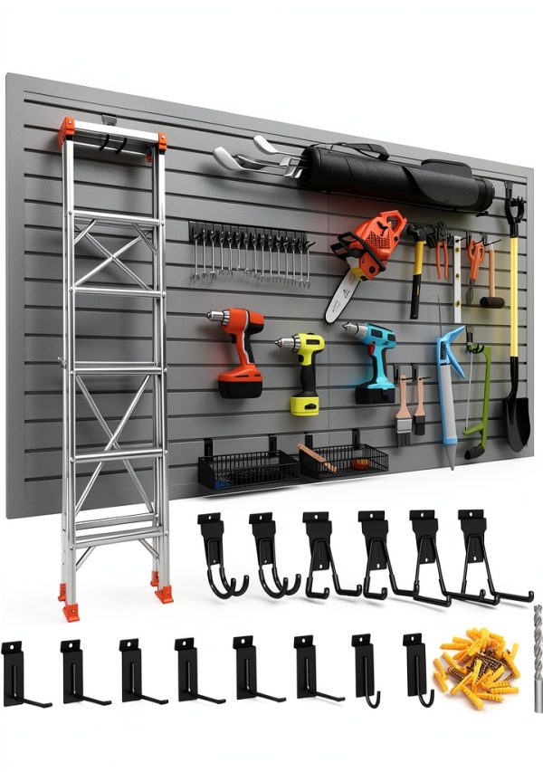 Duzzy Slatwall Panel PVC Garage Storage Organizer Grey-0