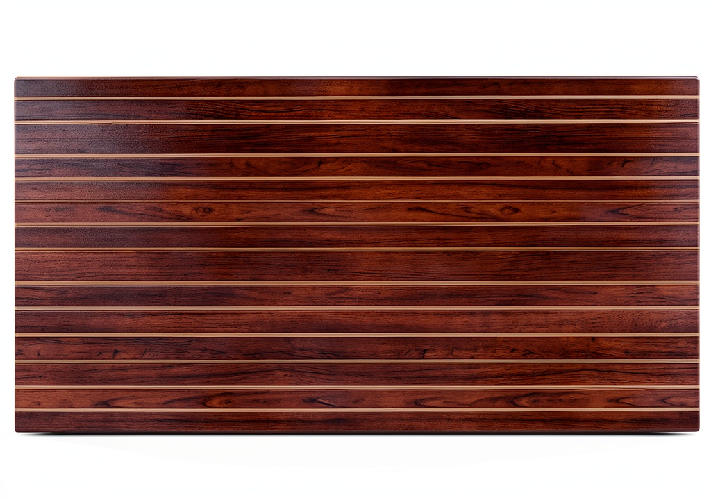 SSWBasics mahogany slatwall panel installed in a retail store