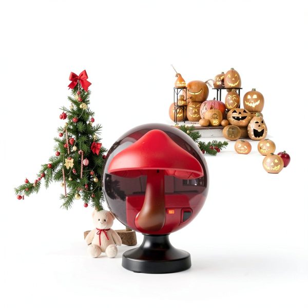 AUSAYE Night Light Red Mushroom Sensor LED Plug In Lamp-5