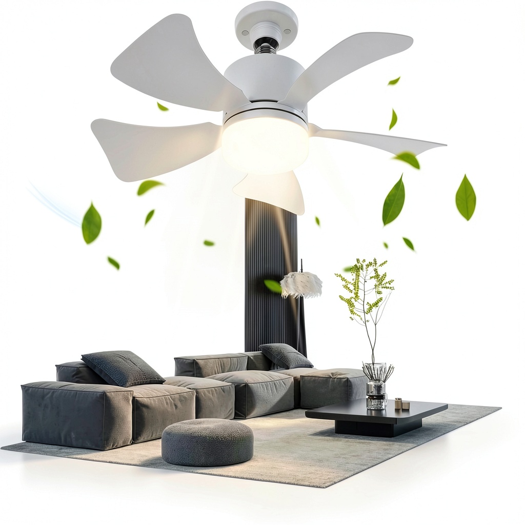 YAT Lighting ceiling fan light installed in a bedroom setting