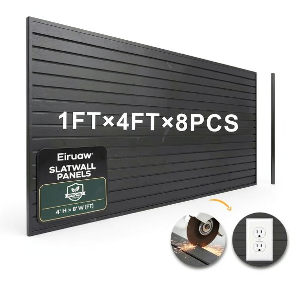Eiruaw PVC Slatwall Panels 4x8ft Garage Storage Industrial-2