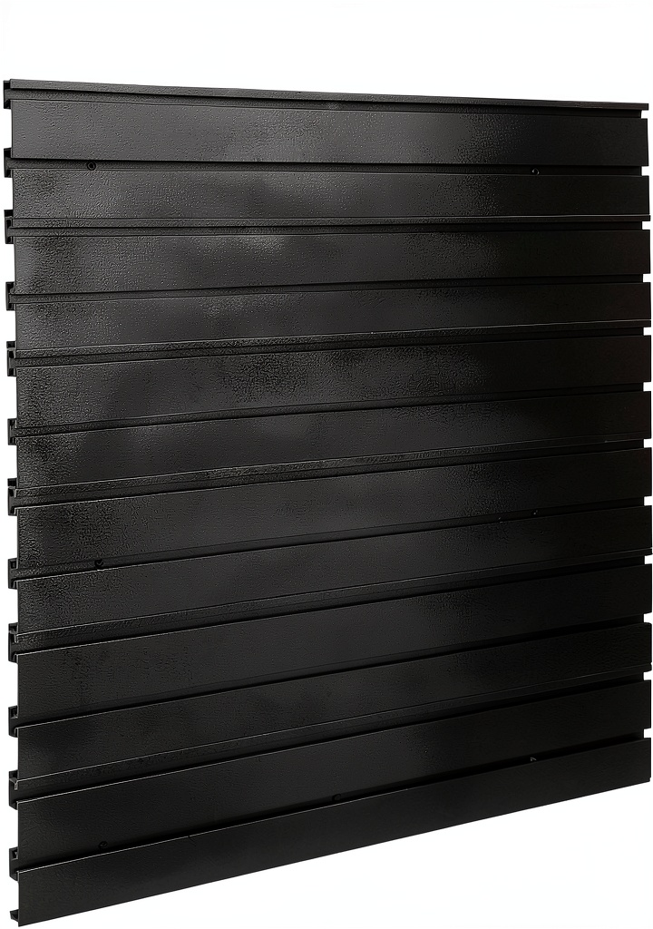 Hold Up Displays aluminum slatwall panel installed in a retail setting