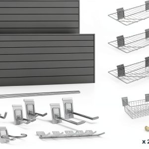CrownWall PVC Slatwall Panels Graphite Modular Storage-0