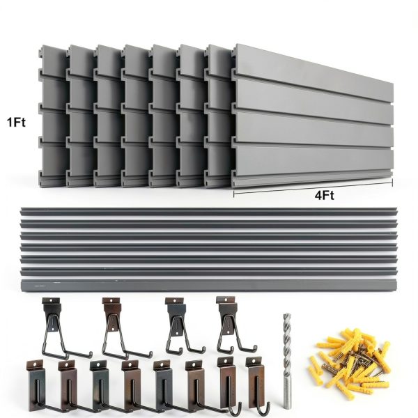 Duzzy Slatwall Panel PVC Garage Storage Organizer Grey-2