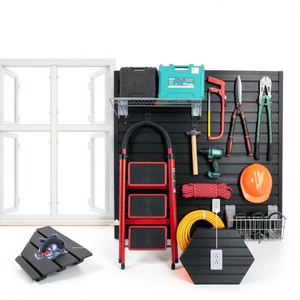 FRAYSCENT Slatwall Panels PVC Non Slip Garage Storage-6