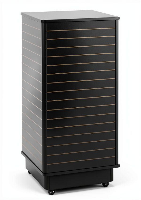 SSWBasics Black Wheeled Retail Display Rack Sliding Doors-0