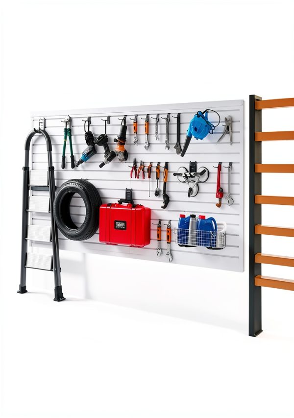 VEVOR PVC Slat Wall Panel Garage Tool Storage White-3