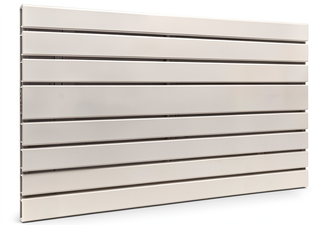 Installing Only Hangers White Slatwall Panels Set of 2 on a garage wall with tools and retail merchandise