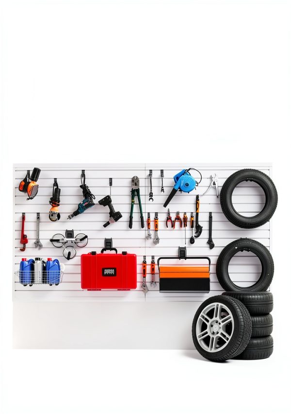 VEVOR PVC Slat Wall Panel Garage Tool Storage White-1