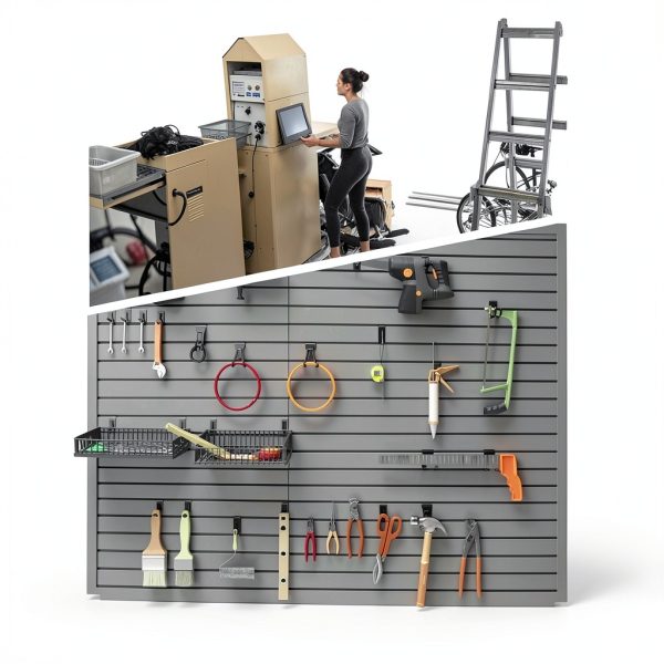 Duzzy Slatwall Panel PVC Garage Storage Organizer Grey-3