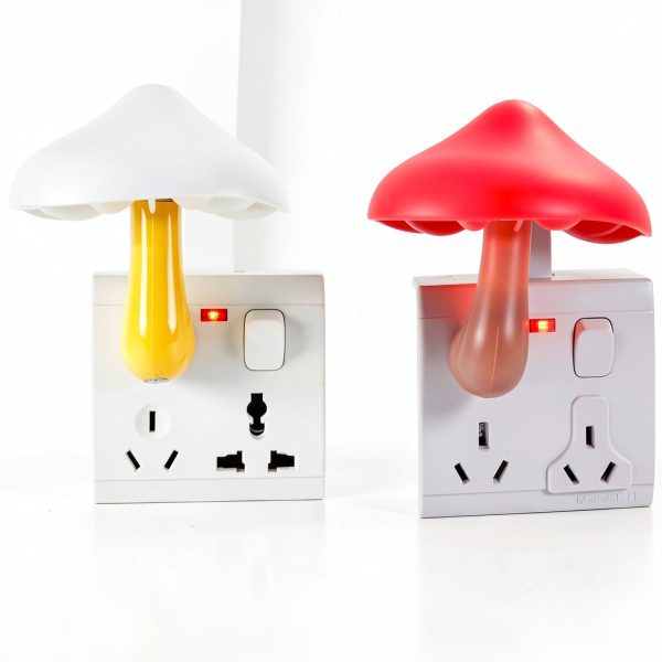 AUSAYE Night Light Red Mushroom Sensor LED Plug In Lamp-1