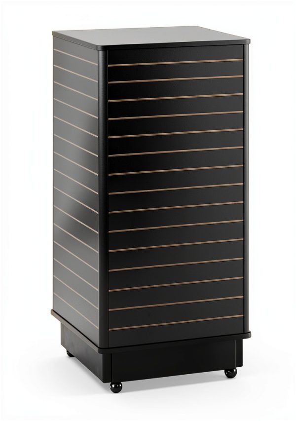 SSWBasics Black Wheeled Retail Display Rack Sliding Doors-1
