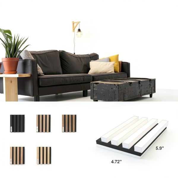 NeatiEase Wood Slat Wall Panels Acoustic Decorative Samples-4