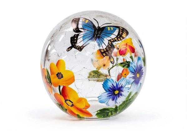 Butterfly Glass Lamp IdealXmas Night Light Timer-3