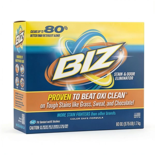 Biz Laundry Detergent Powder Booster Enzyme Stain Odor Eliminator 60oz-1